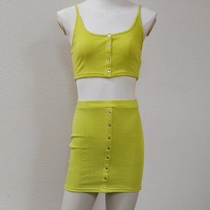 21 PC SUMMER YELLOW SKIRT AND TANK SET BY HOT & DELICIOUS SIZE S